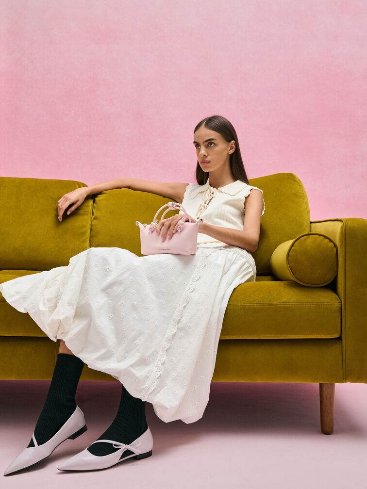 Sammie Knotted-Handle Tote Bag, Cotton Candy Pink, hi-res