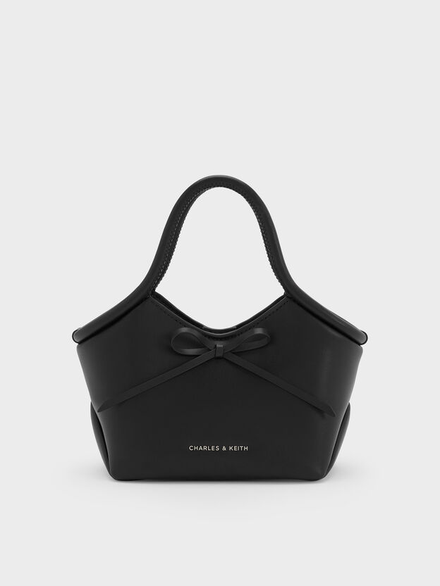 Hazel Bow Tubular Top Handle Bag, Noir, hi-res