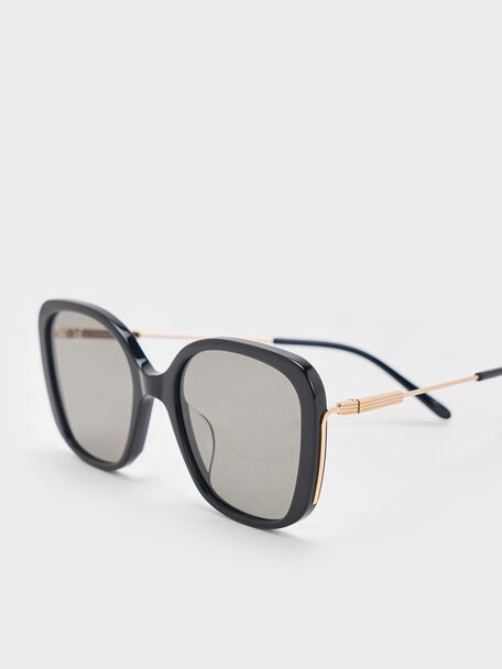 Renee Butterfly Sunglasses, Black, hi-res
