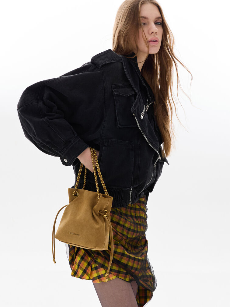 Arya Recycled Suede Braided-Strap Double-Handle Crossbody Bag, Sahara Sand, hi-res