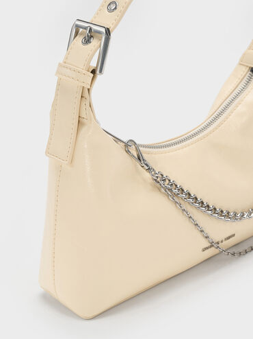 Atwood Chain-Embellished Shoulder Bag, Butter Yellow, hi-res