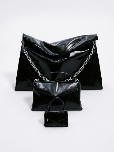 Andromeda Chunky-Chain Top Handle Bag, Noir, hi-res