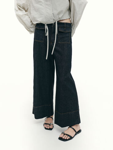 Raina Toe-Ring Sandals, Black, hi-res