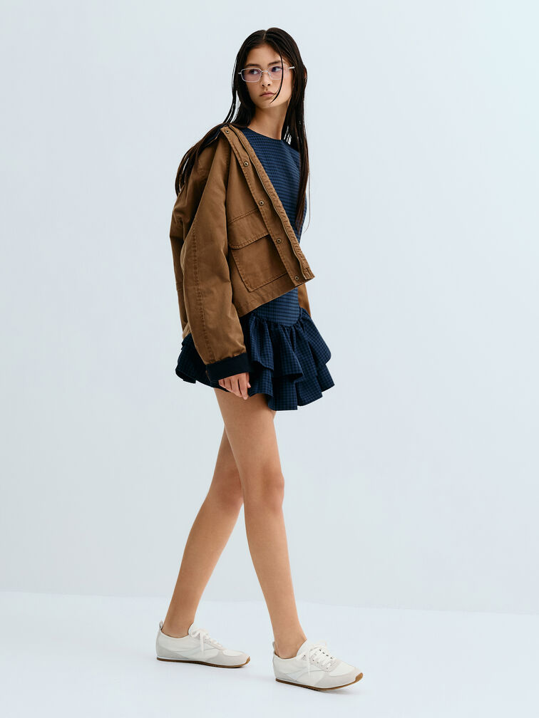 Jace Recycled Leather Sneakers, White, hi-res