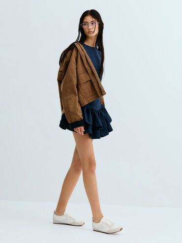 Jace Recycled Leather Sneakers, White, hi-res