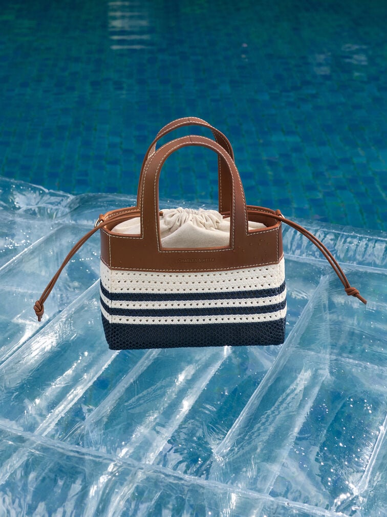 Girls' Ida Striped Knitted Mini Bag, Multi, hi-res