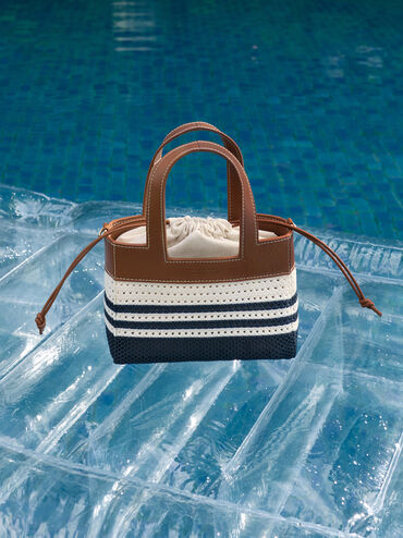 Girls' Ida Striped Knitted Mini Bag, Multi, hi-res
