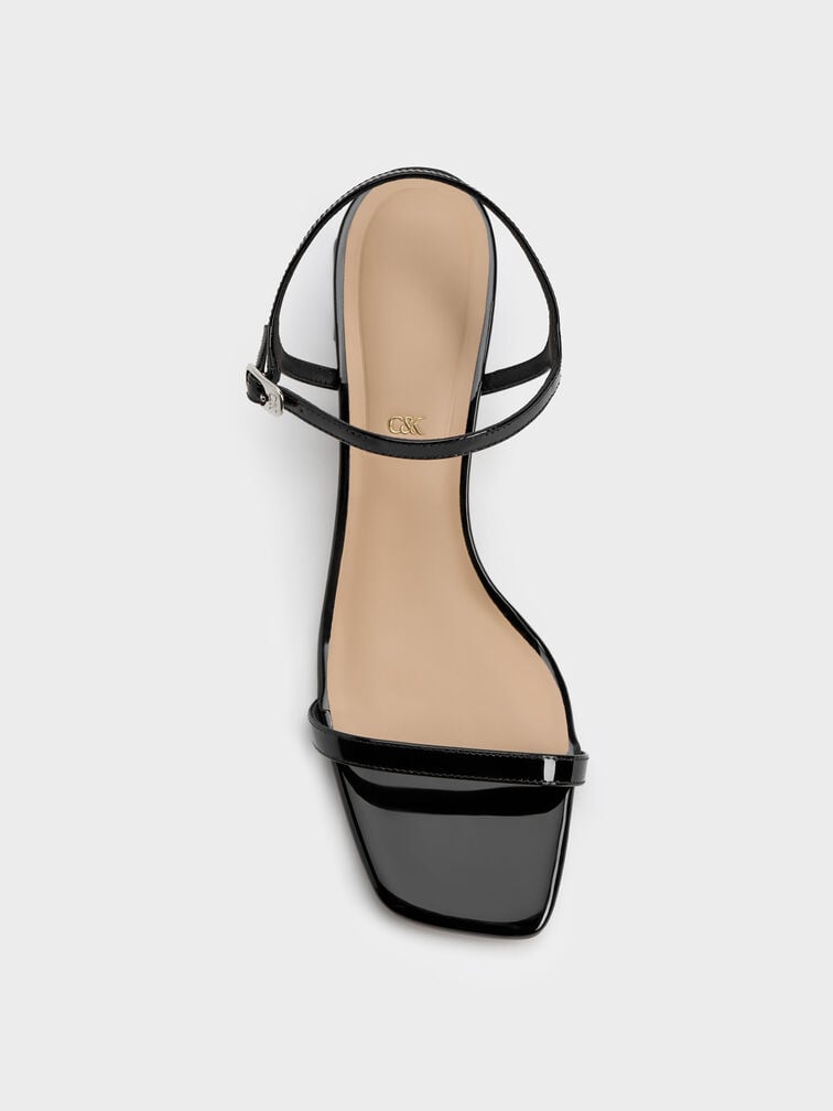 Emmaline Patent Leather Crystal Sandals, Black Patent, hi-res