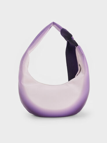 Toni Gradient Knotted Crescent Hobo Bag, Purple, hi-res