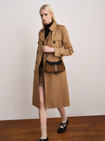 Agatha Leopard-Print Chain-Accent Hobo Bag, Multi, hi-res