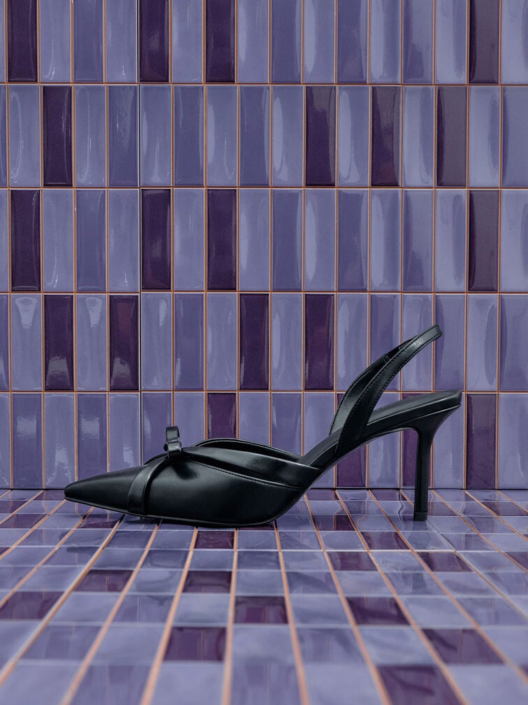 Kaleen Slingback Stilettos, Black, hi-res