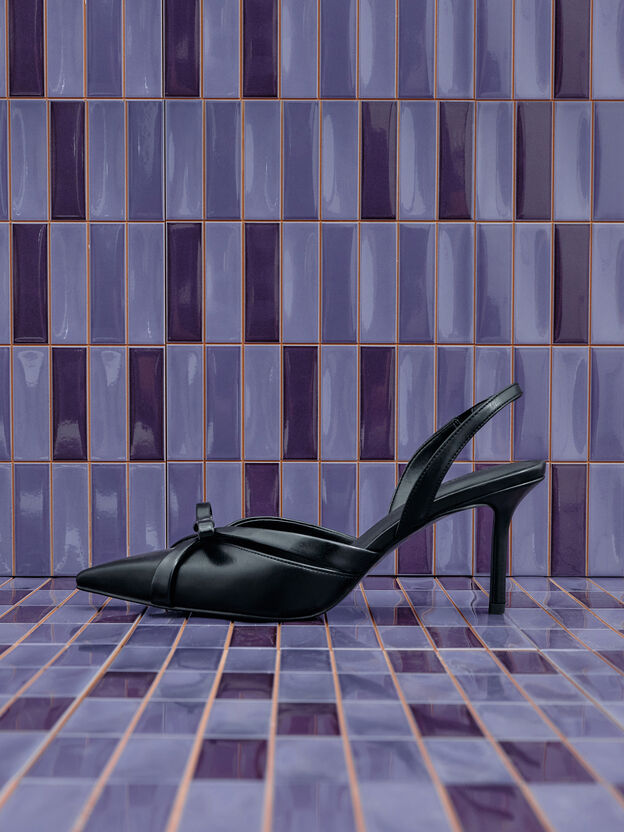 Kaleen Slingback Stilettos, Black, hi-res