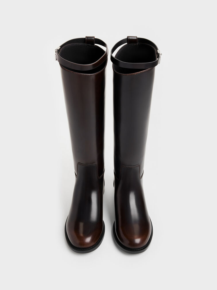 Griselda Knee-High Boots, Dark Brown, hi-res