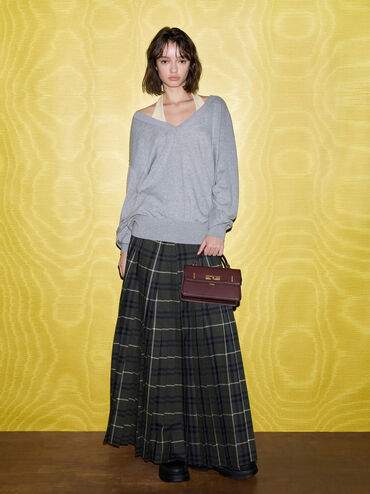 Arlet Belted Top Handle Bag, Wineberry Red, hi-res