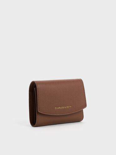 Briony Curved Flap Wallet, Chocolate, hi-res