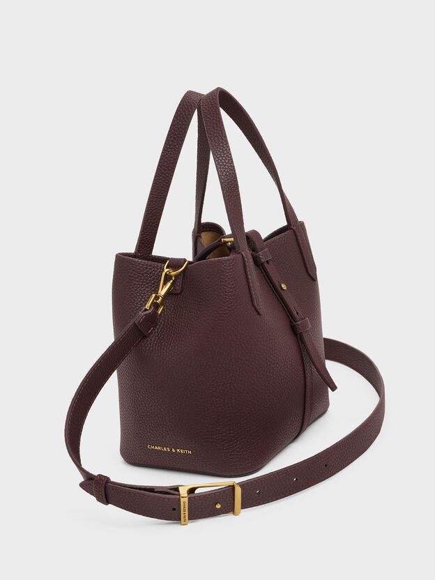 Beryl Belted Bucket Bag, Wineberry Red, hi-res