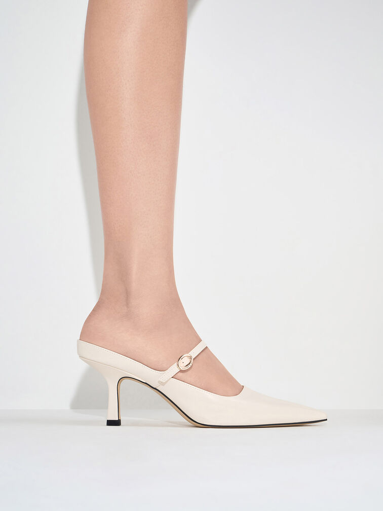 Roxane Mary Jane Heeled Mules, Chalk, hi-res