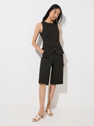 Easley Croc-Effect Cut-Out Heeled Sandals, Animal Print White, hi-res