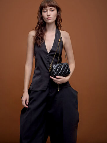 Mini Apfra Quilted Crossbody Bag, Black, hi-res