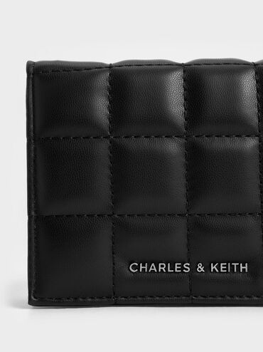 Cassia Quilted Chain-Handle Mini Wallet, Noir, hi-res