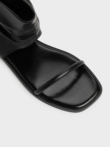 Joplin Ruched Boot Sandals, Black, hi-res