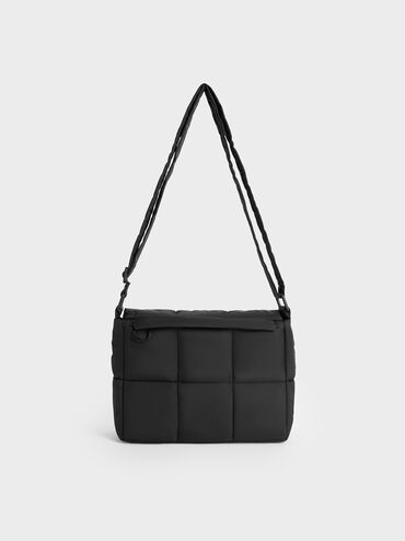 Mini Errya Nylon Quilted Puffy Crossbody Bag, Jet Black, hi-res