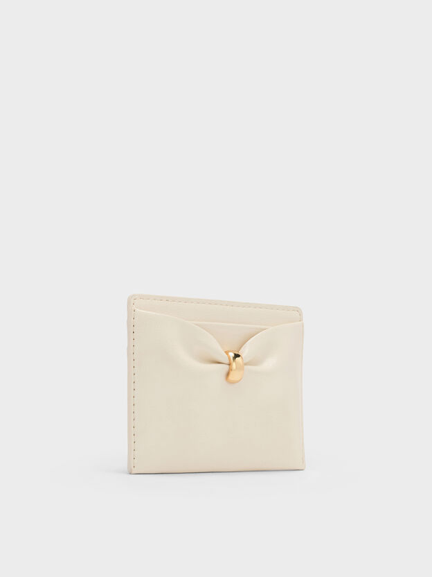 Halsey Ruched Card Holder, Cream, hi-res