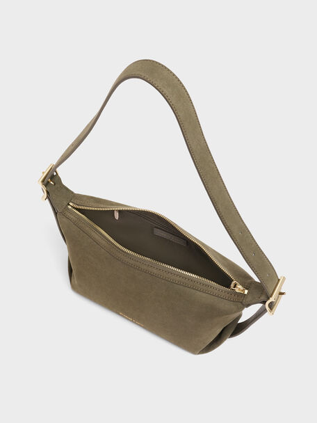 Larsen Buckle-Strap Shoulder Bag, Deep Olive, hi-res