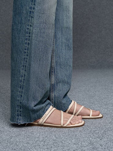 Lliana Strappy Slide Sandals, Chalk, hi-res