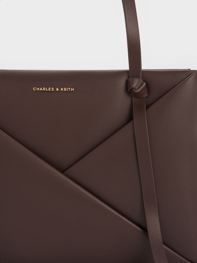 Midori Geometric Tote Bag, Espresso Brown, hi-res