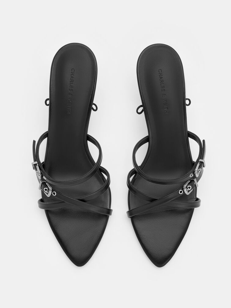Amaliya Pointed Strappy Heeled Sandals, Black, hi-res