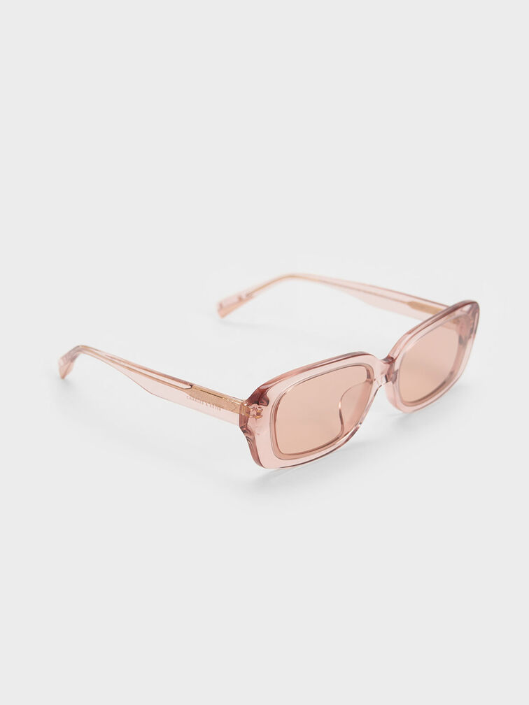 Aubrey Rectangular Sunglasses, Pink, hi-res