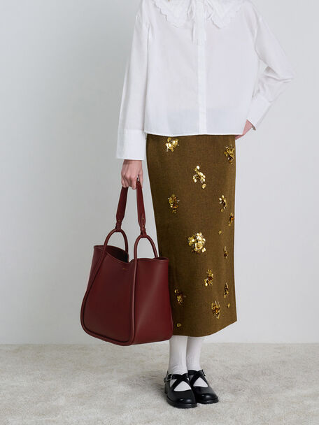 Lyla Tubular Slouchy Tote Bag, Mulberry Plum, hi-res