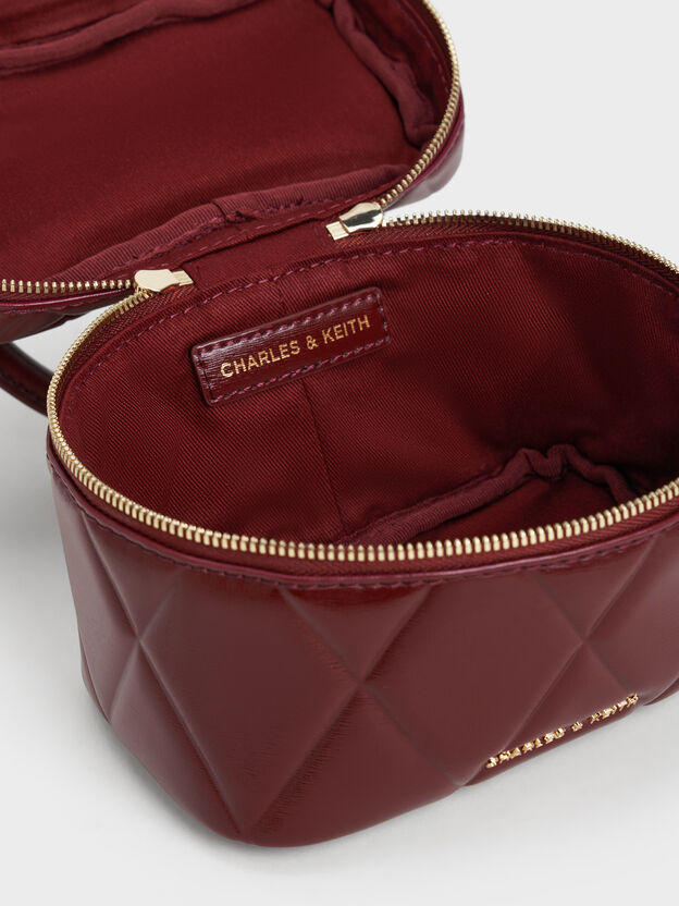 Arwen Quilted Vanity Bag, Burgundy, hi-res