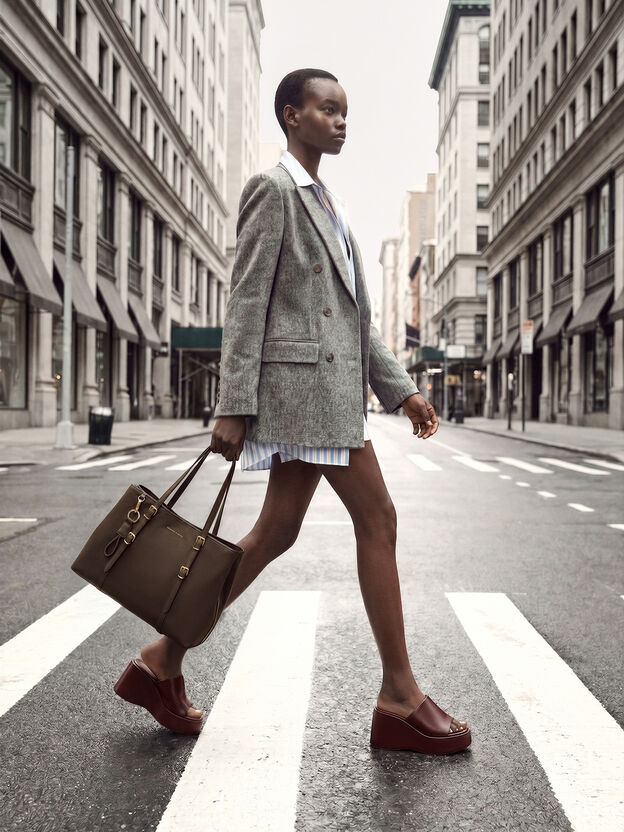 Levy Nylon Tote Bag, Espresso Brown, hi-res