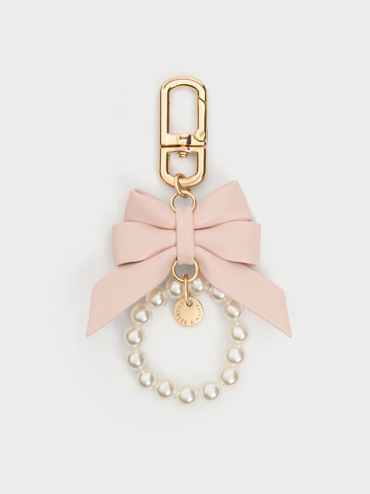 Halsey Bow-Pearl Charm, Soft Pink, hi-res
