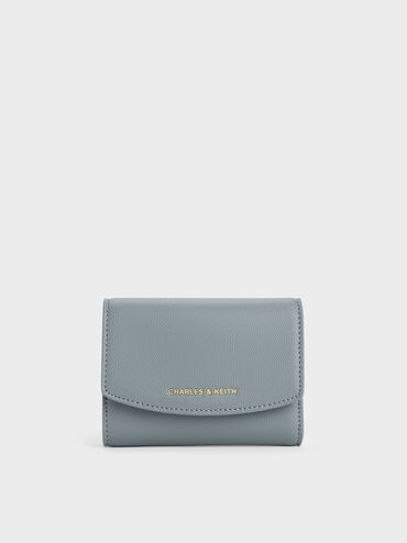 Briony Curved Flap Wallet, Smoky Blue, hi-res