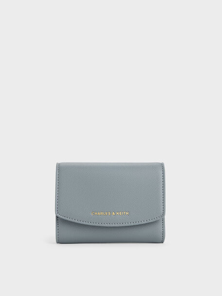 Briony Curved Flap Wallet, Smoky Blue, hi-res