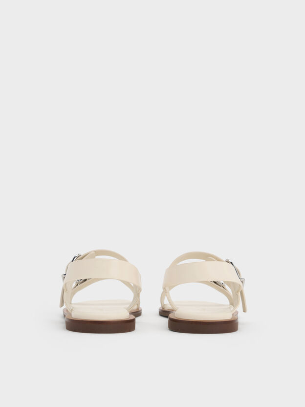 Double-Strap Slingback Sandals, Cream, hi-res