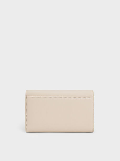 Octavia Front Flap Long Wallet, Ivory, hi-res
