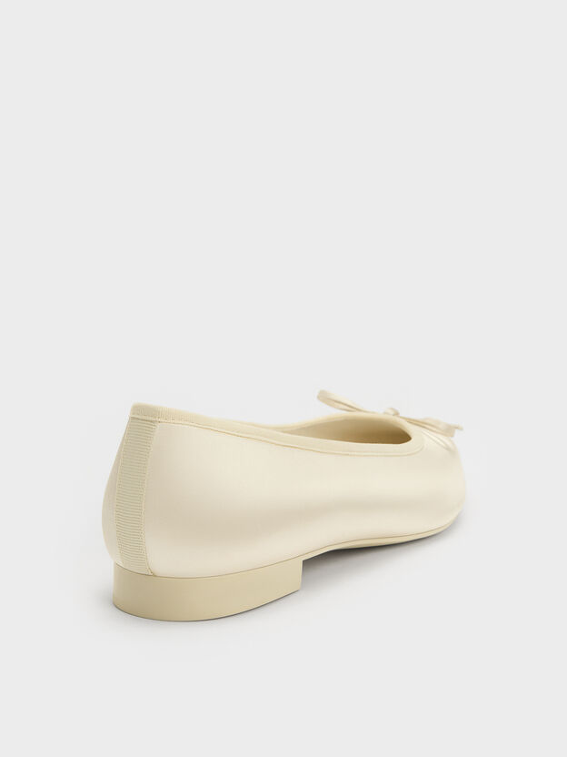 Briella Satin Cap-Toe Flats, Cream, hi-res