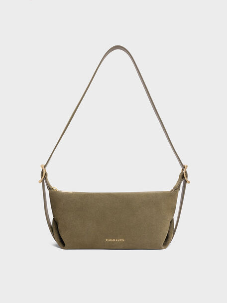 Larsen Buckle-Strap Shoulder Bag, Deep Olive, hi-res