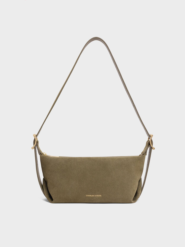 Larsen Buckle-Strap Shoulder Bag, Deep Olive, hi-res