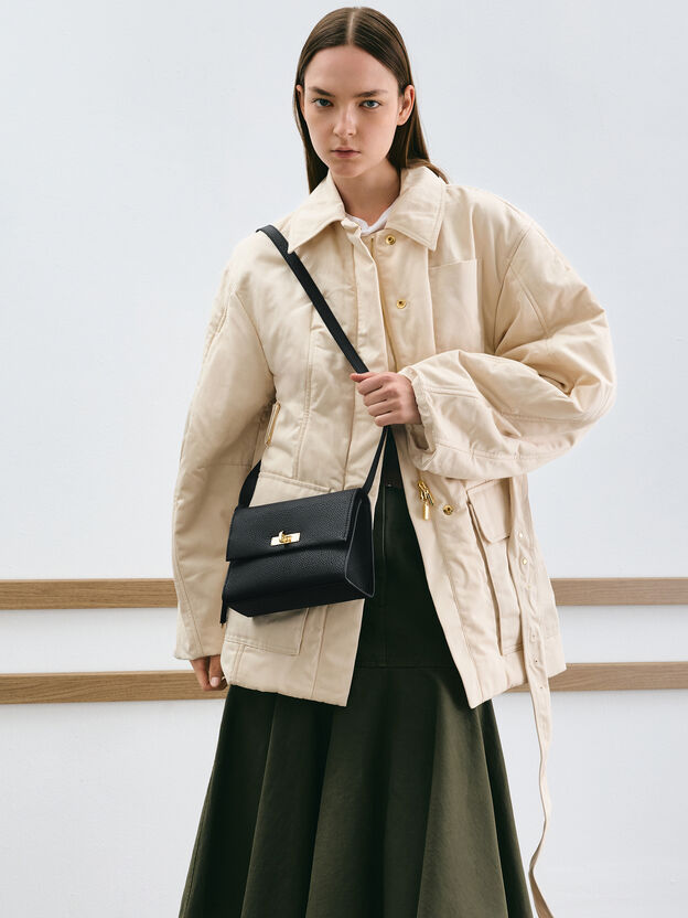 Chance Turn-Lock Crossbody Bag, Black, hi-res