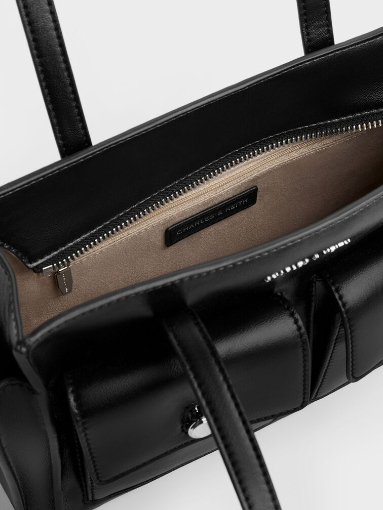 Zevon Multi-Pocket Tote Bag, Noir, hi-res