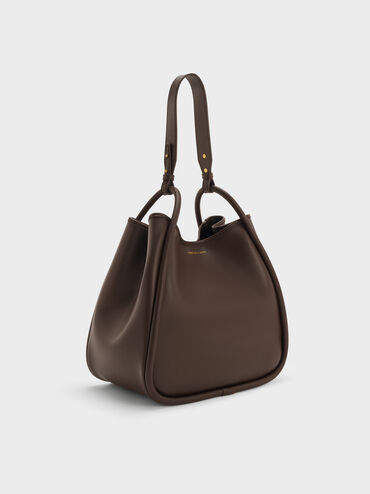Lyla Tubular Slouchy Tote Bag, Espresso Brown, hi-res