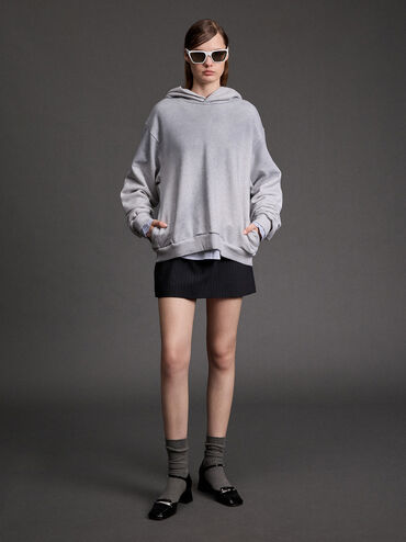 Leather Square-Toe D'Orsay Ankle-Strap Pumps, Black Box, hi-res