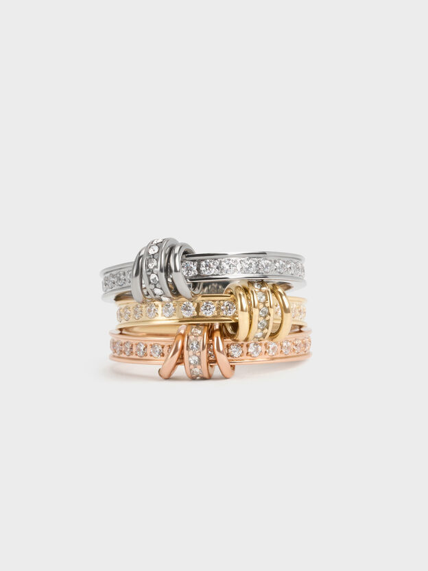 Hermione Crystal Ring, Gold, hi-res