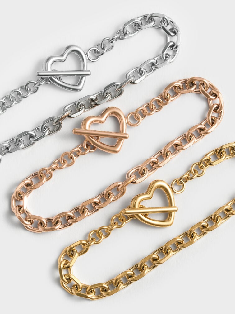 Annalise Heart Bracelet, Gold, hi-res
