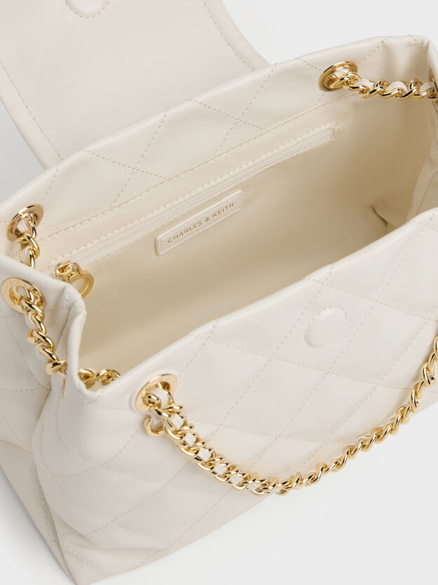 Apfra Quilted Shoulder Bag, Cream, hi-res